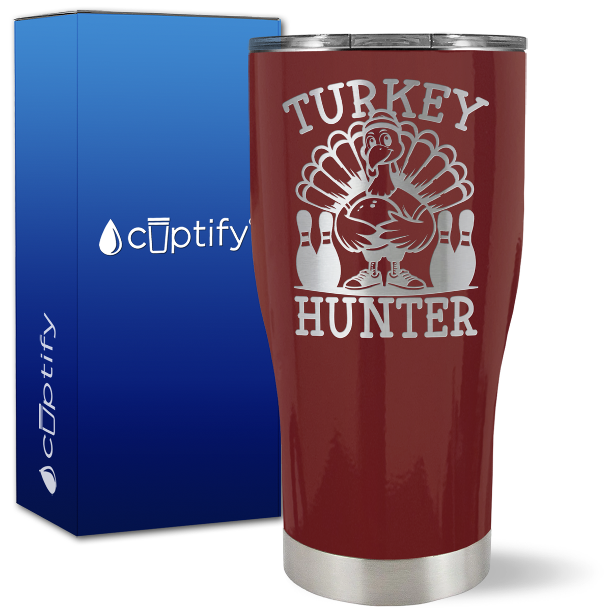 Bowling Turkey Hunter on 27oz Curve Tumbler