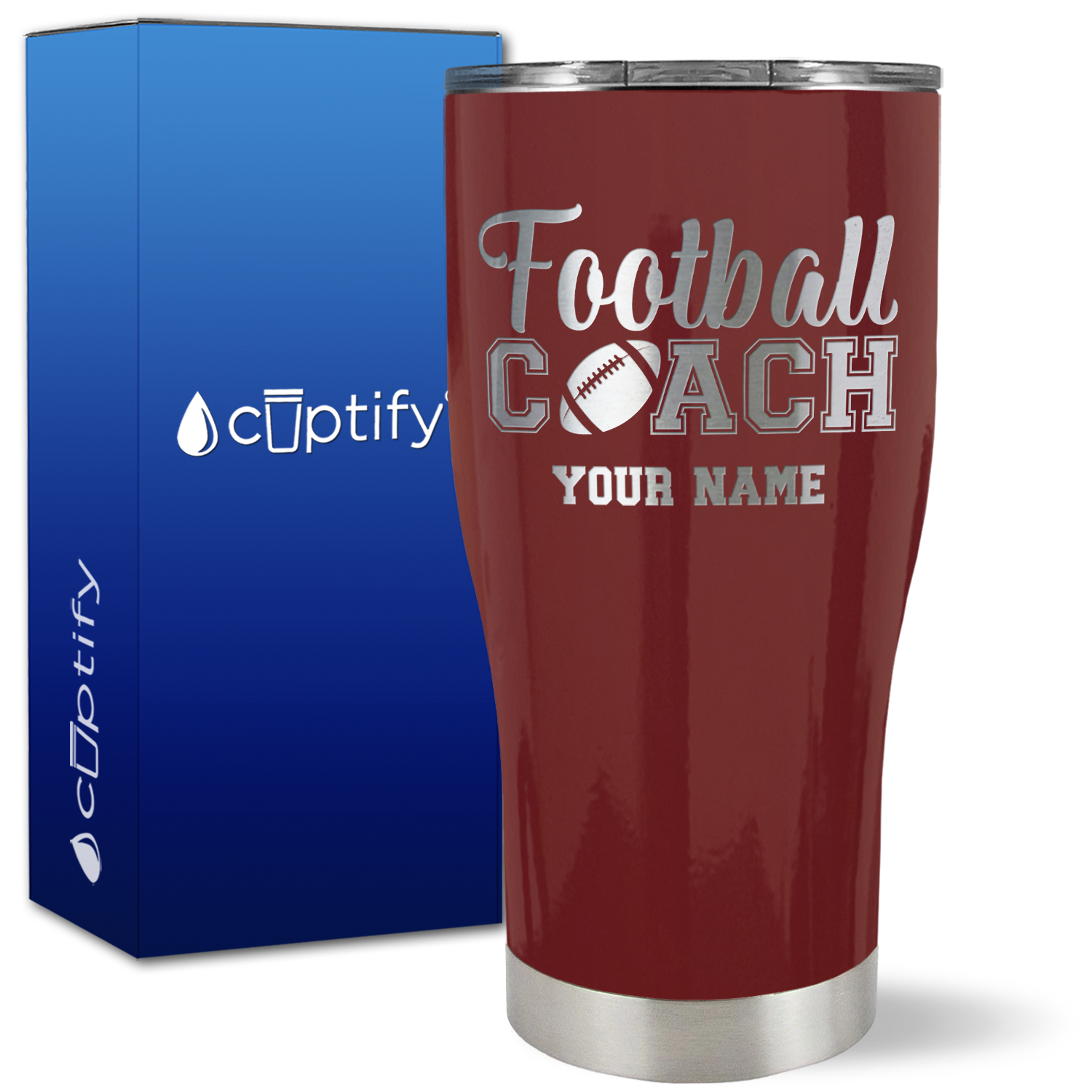 Personalized Football Coach on 27oz Curve Tumbler