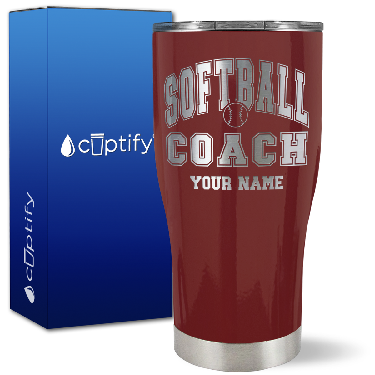 Personalized Softball Coach on 27oz Curve Tumbler