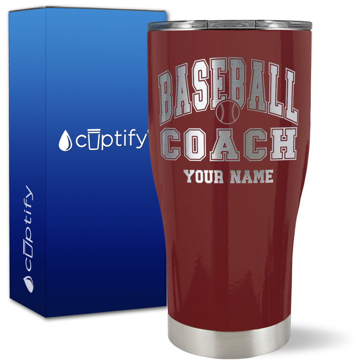 Personalized Baseball Coach on 27oz Curve Tumbler