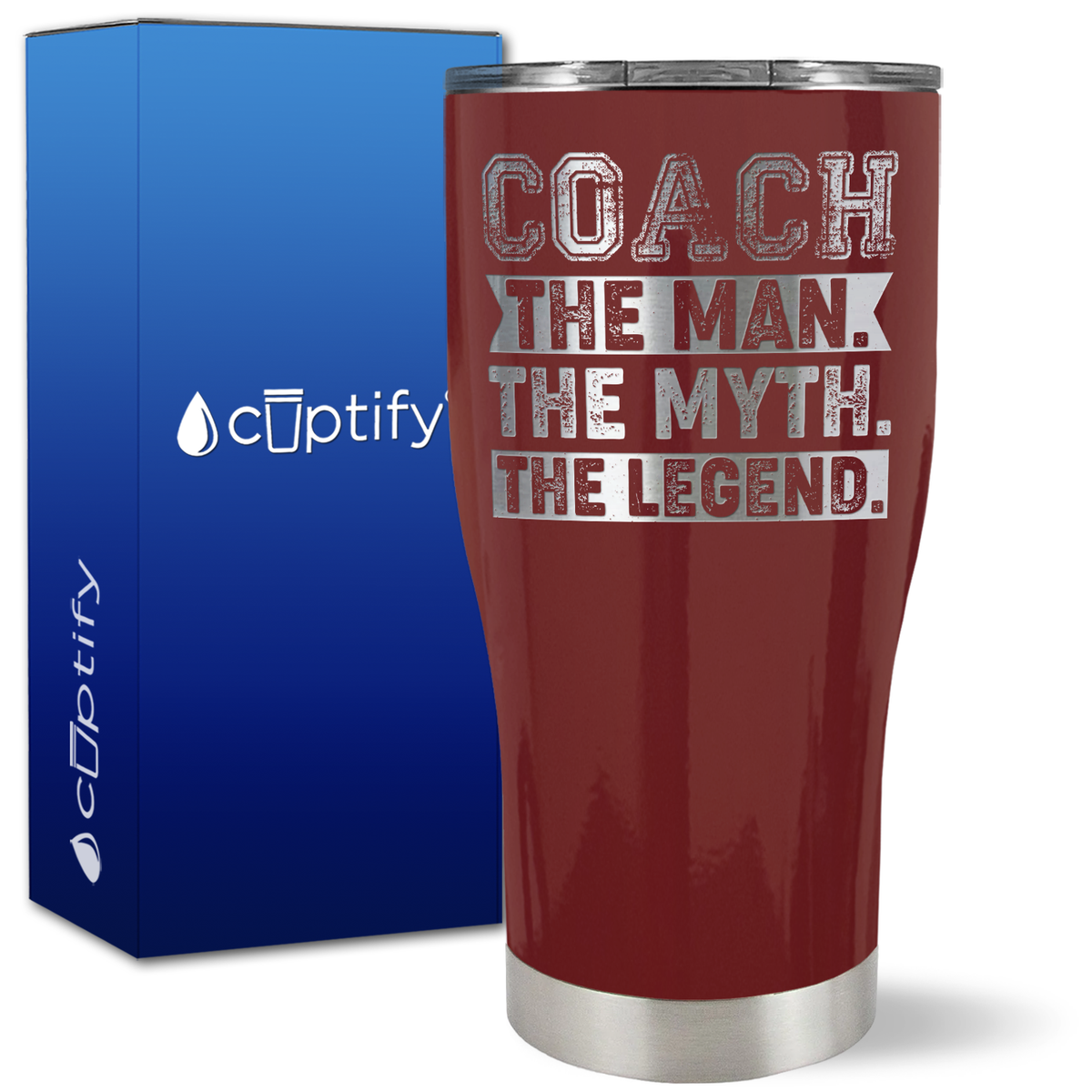 Coach the Man the Myth the Legend on 27oz Curve Tumbler