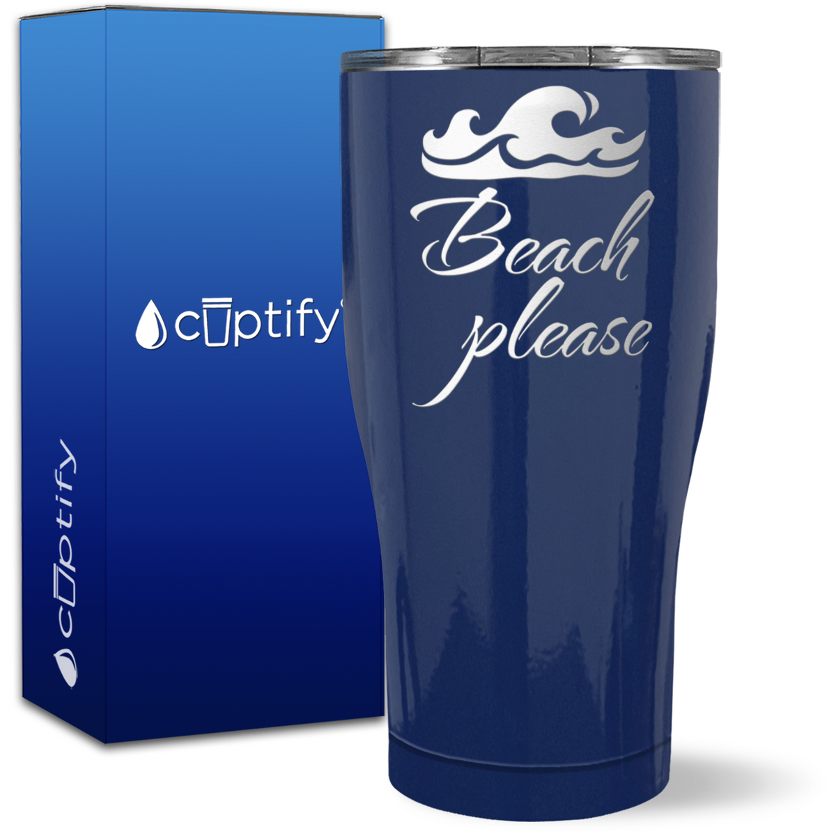 Beach Please on 27oz Curve Tumbler