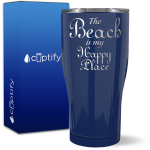 The Beach is my Happy Place on 27oz Curve Tumbler