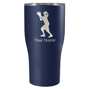 Personalized Girl Shooting Basketball on 27oz Curve Tumbler