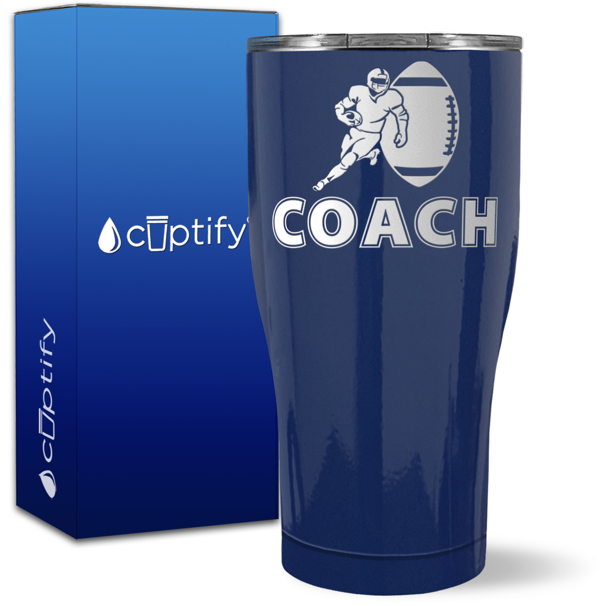 Football Coach Silhouette on 27oz Curve Tumbler