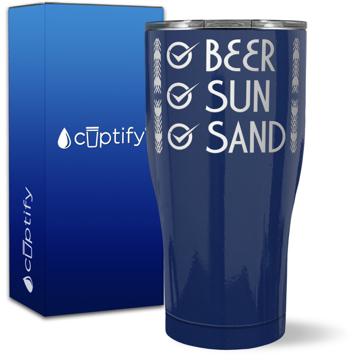 Beer Sun Sand on 27oz Curve Tumbler