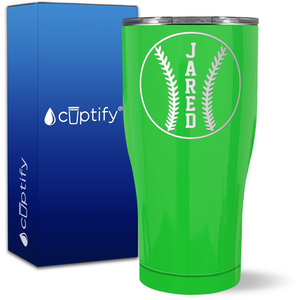 Personalized Baseball Design on 27oz Curve Tumbler