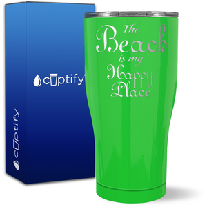 The Beach is my Happy Place on 27oz Curve Tumbler