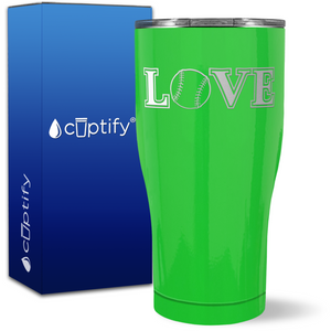 Baseball Love on 27oz Curve Tumbler