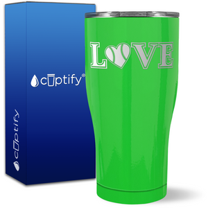 Baseball Love Heart on 27oz Curve Tumbler