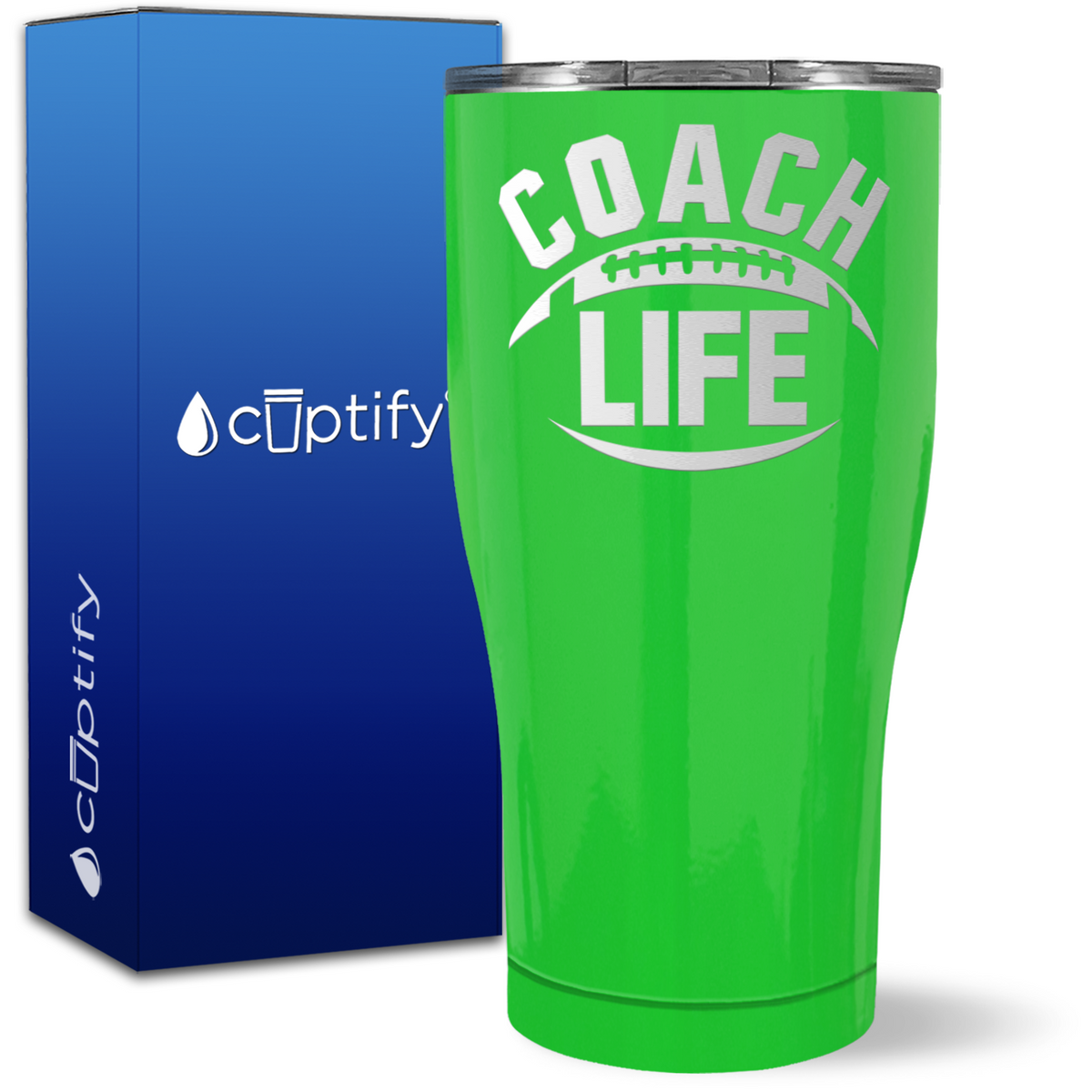 Football Coach Life on 27oz Curve Tumbler