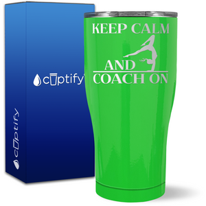 Gymnastics Keep Calm and Coach On on 27oz Curve Tumbler