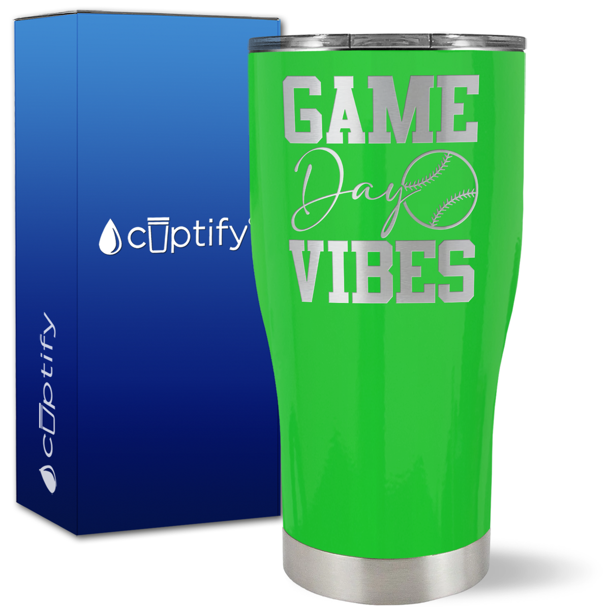 Game Day Vibes Baseball on 27oz Curve Tumbler