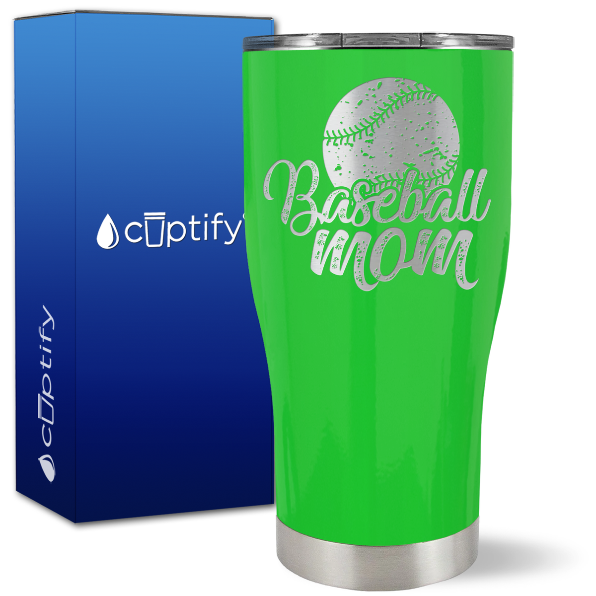Baseball Mom Distressed on 27oz Curve Tumbler