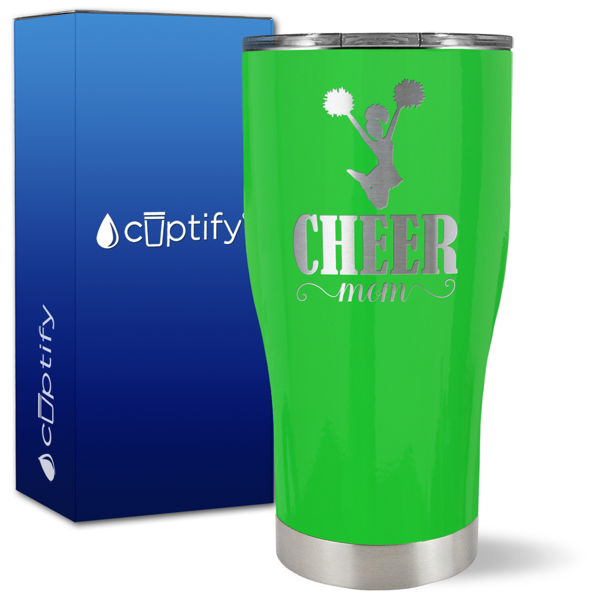 Cheer Mom Silhouette on 27oz Curve Tumbler