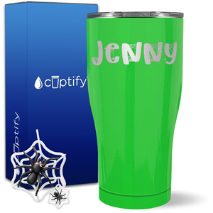 Personalized Spooky Halloween Font on 27oz Curve Tumbler
