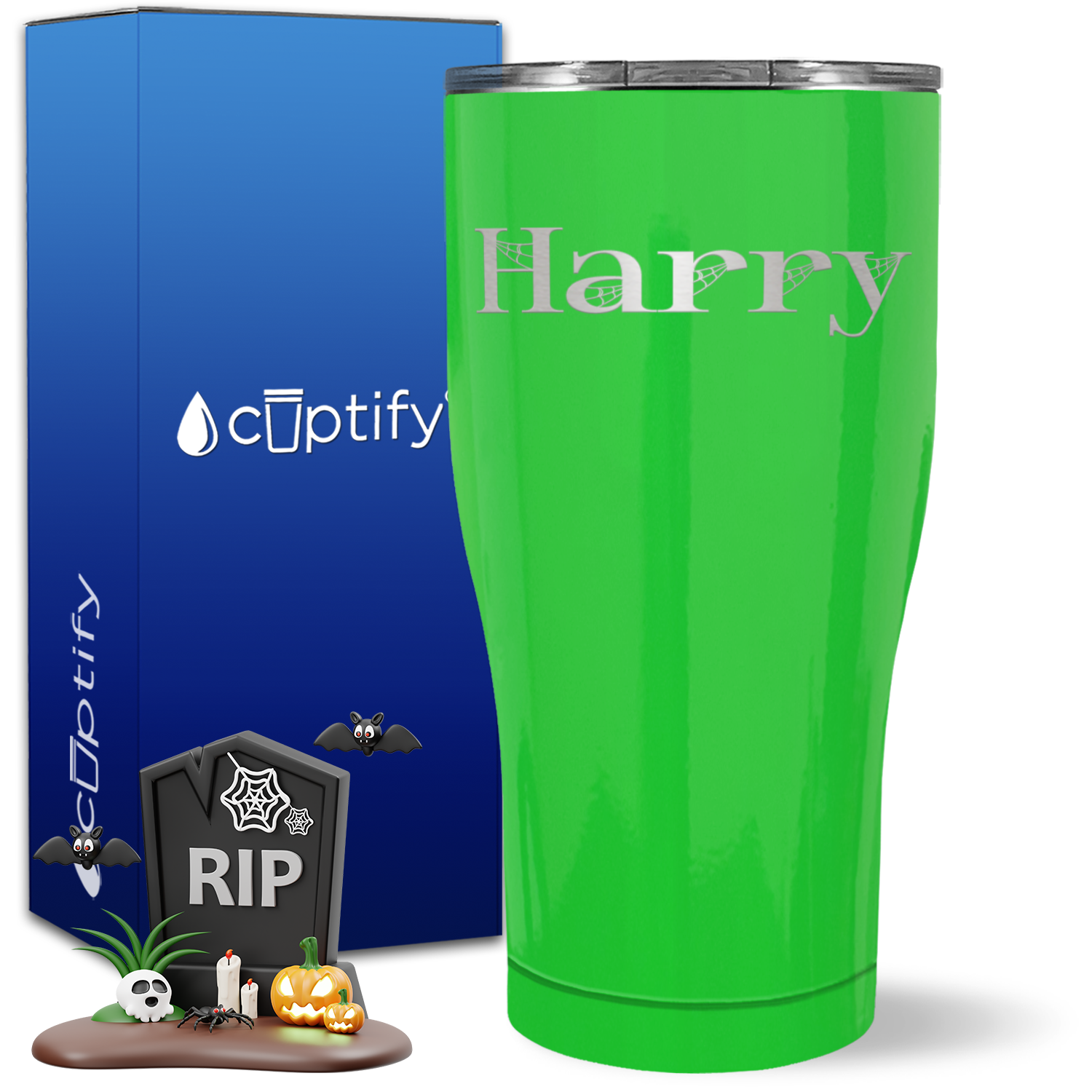 Personalized Wicked Halloween Font on 27oz Curve Tumbler