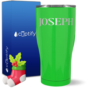 Personalized Merry Christmas Font on 27oz Curve Tumbler