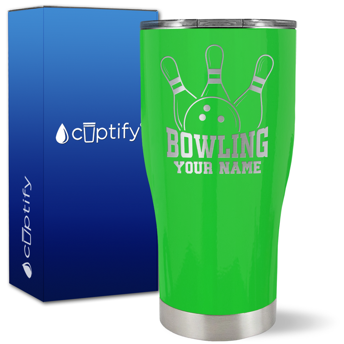 Personalized Bowling on 27oz Curve Tumbler