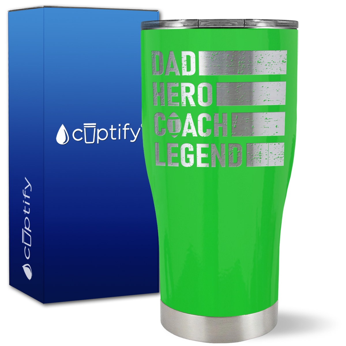 Dad, Hero, Coach, Legend on 27oz Curve Tumbler