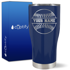 Personalized Baseball on 27oz Curve Tumbler
