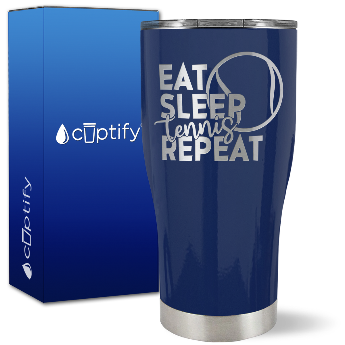Eat Sleep Tennis Repeat on 27oz Curve Tumbler