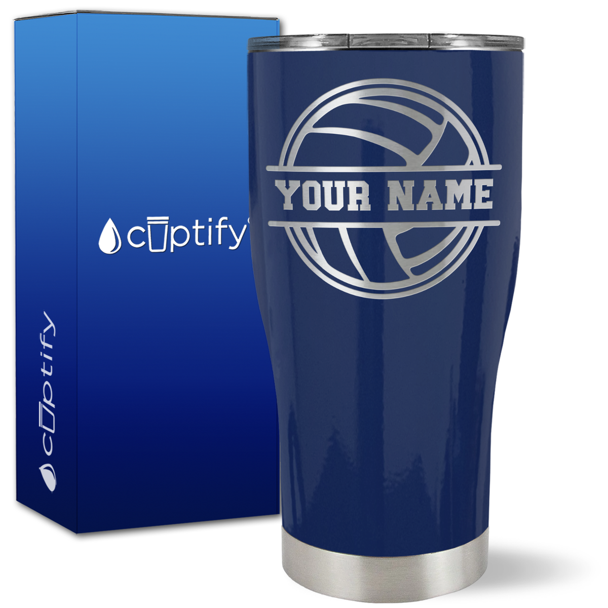 Personalized Volleyball on 27oz Curve Tumbler