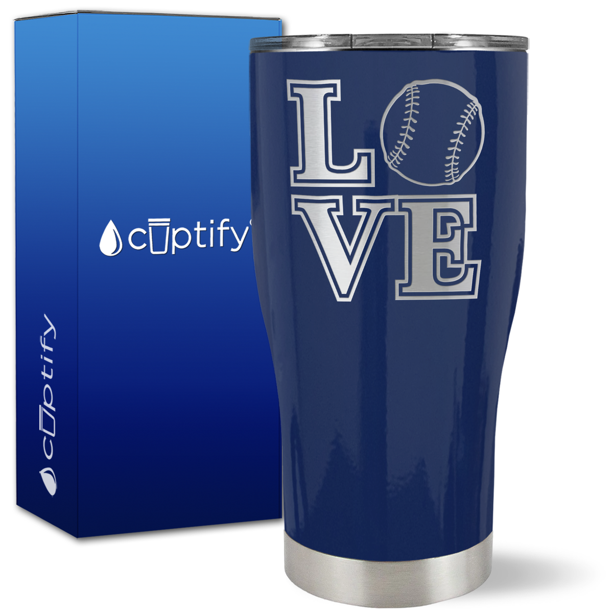 Love Baseball on 27oz Curve Tumbler