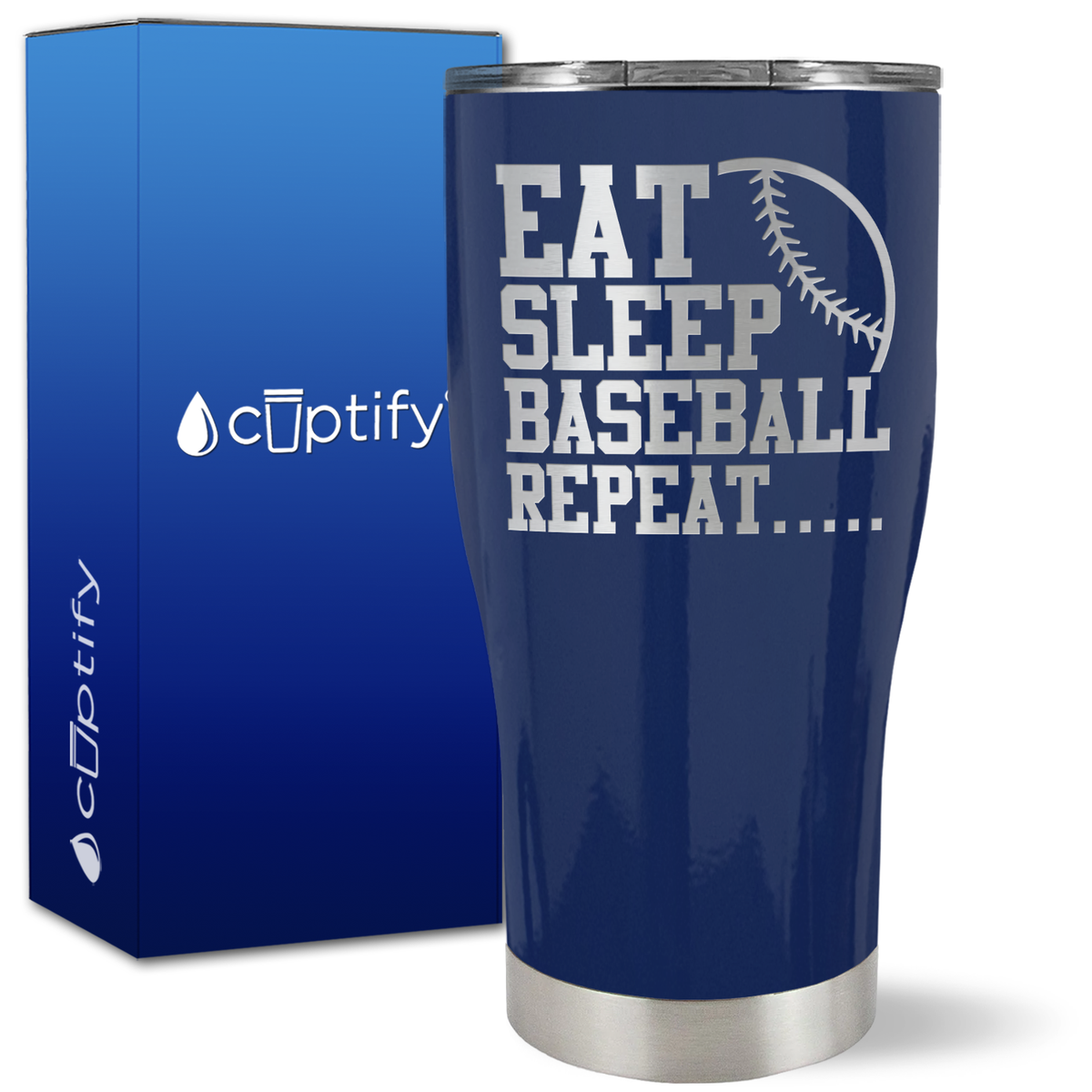 Eat Sleep Baseball Repeat on 27oz Curve Tumbler