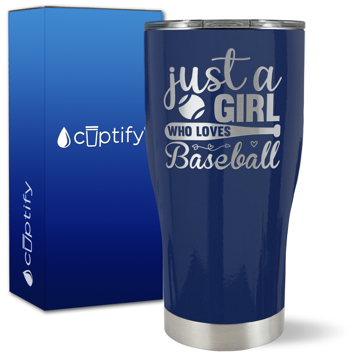 Just a Girl Who Loves Baseball on 27oz Curve Tumbler