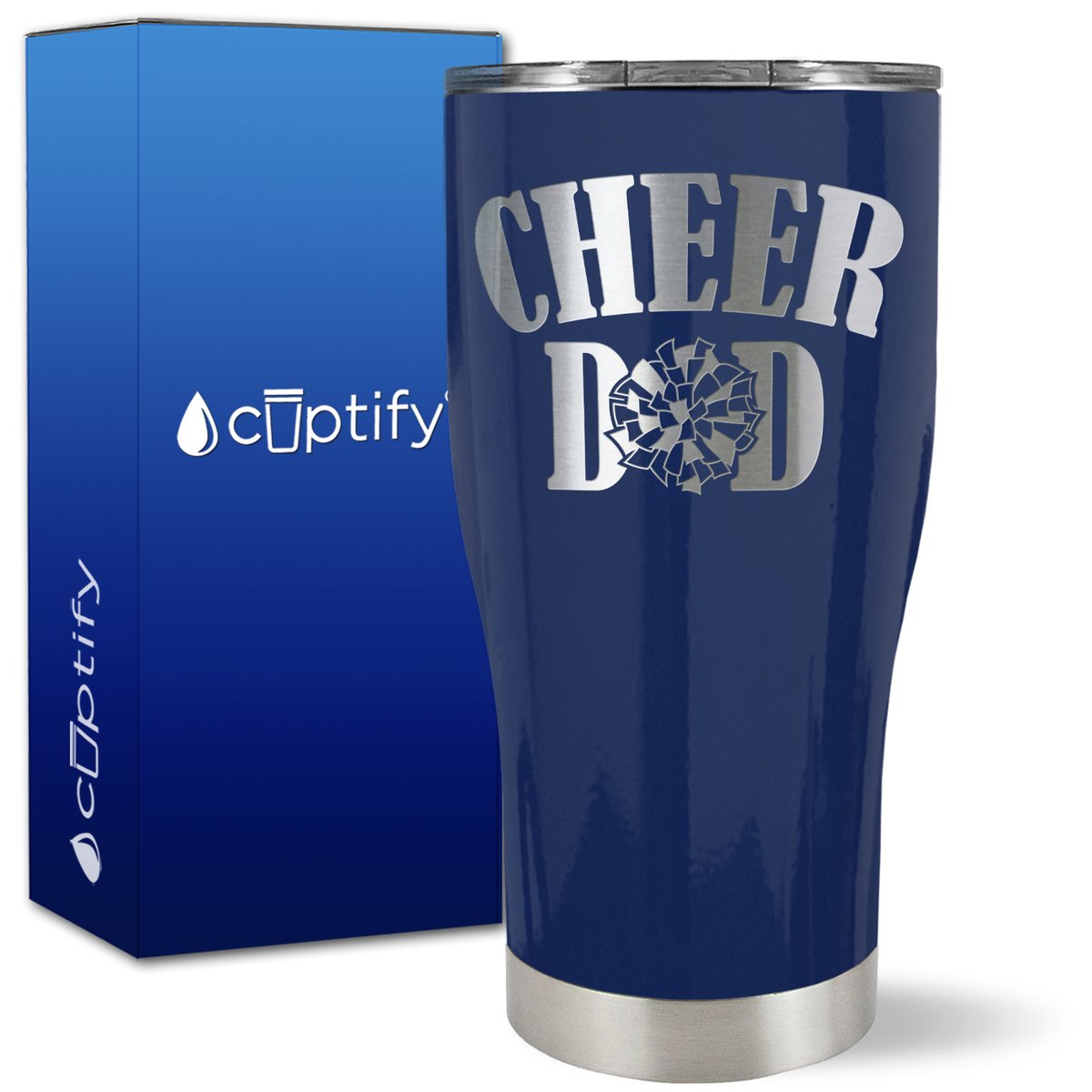 Cheer Dad Pom Pom on 27oz Curve Tumbler