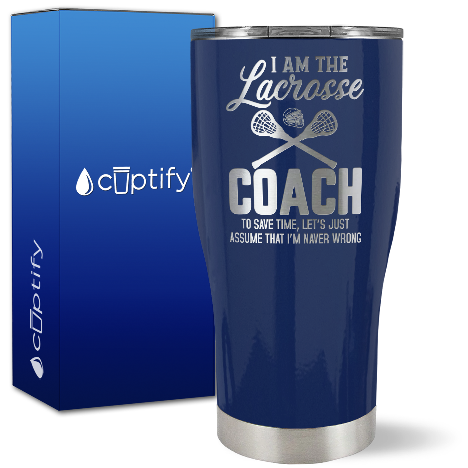 I Am The Lacrosse Coach on 27oz Curve Tumbler