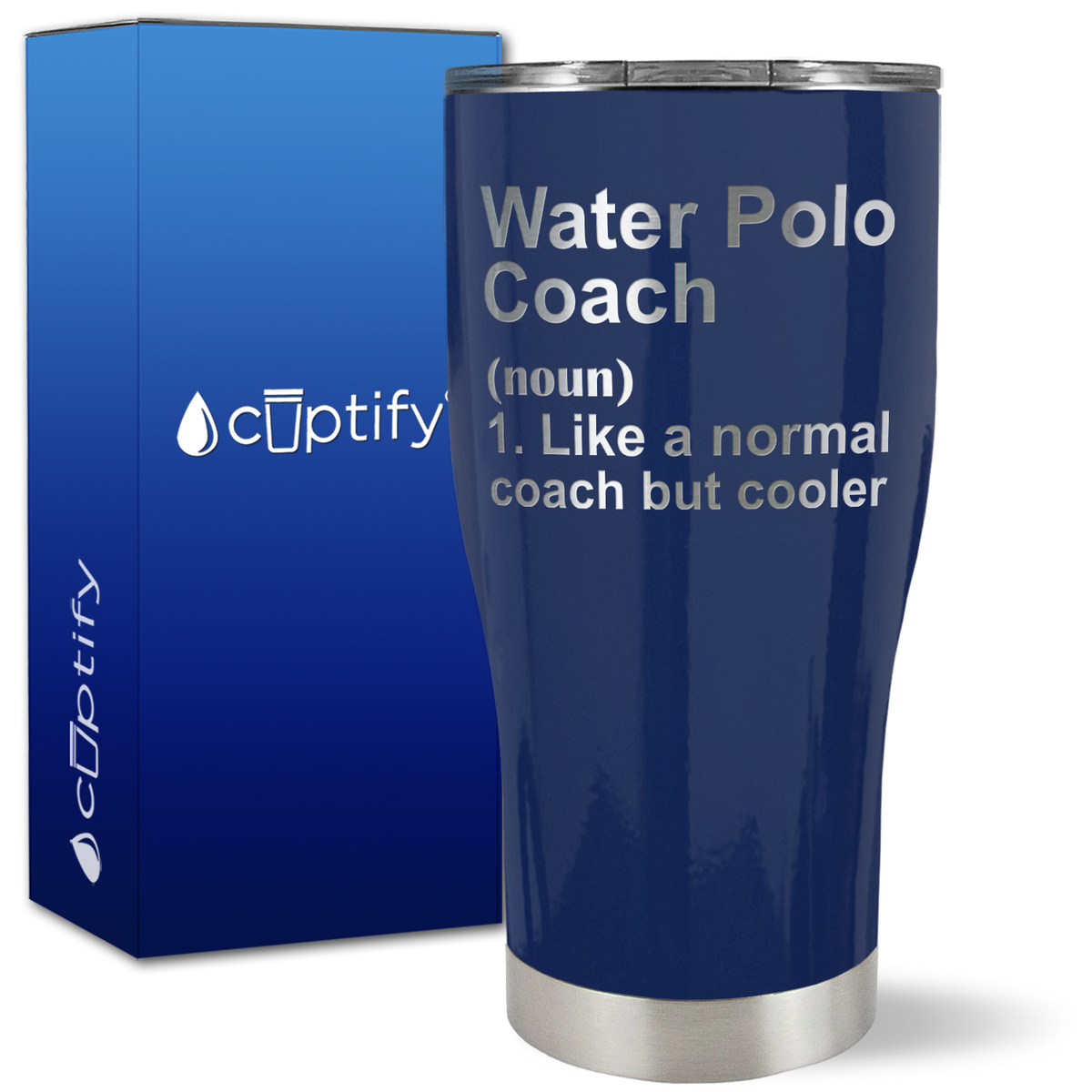 Water Polo Coach Definition on 27oz Curve Tumbler