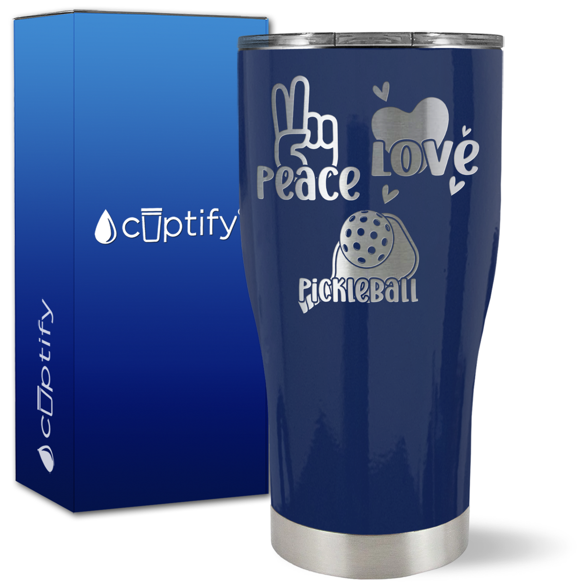 Peace Love Pickleball on 27oz Curve Tumbler