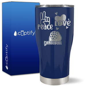 Peace Love Pickleball on 27oz Curve Tumbler