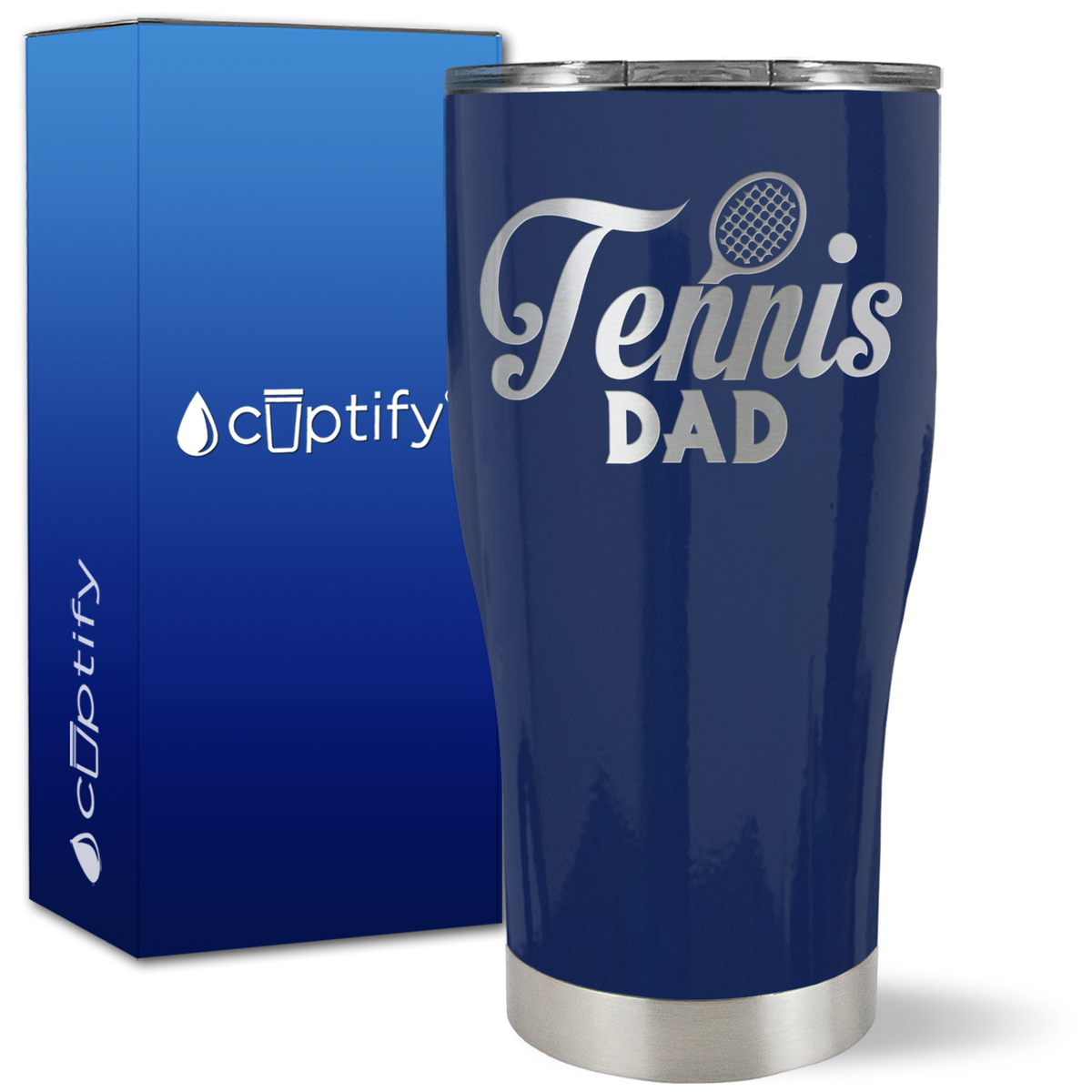 Tennis Dad Racket on 27oz Curve Tumbler