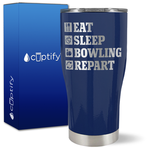 Eat Sleep Bowling Repeat on 27oz Curve Tumbler