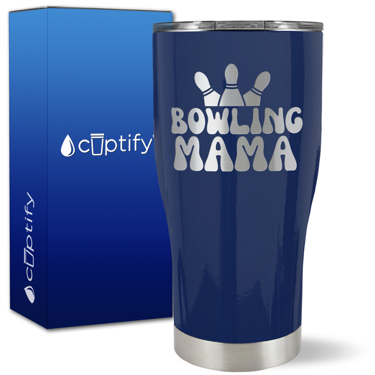 Bowling Mama on 27oz Curve Tumbler