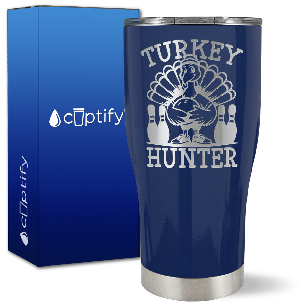 Bowling Turkey Hunter on 27oz Curve Tumbler