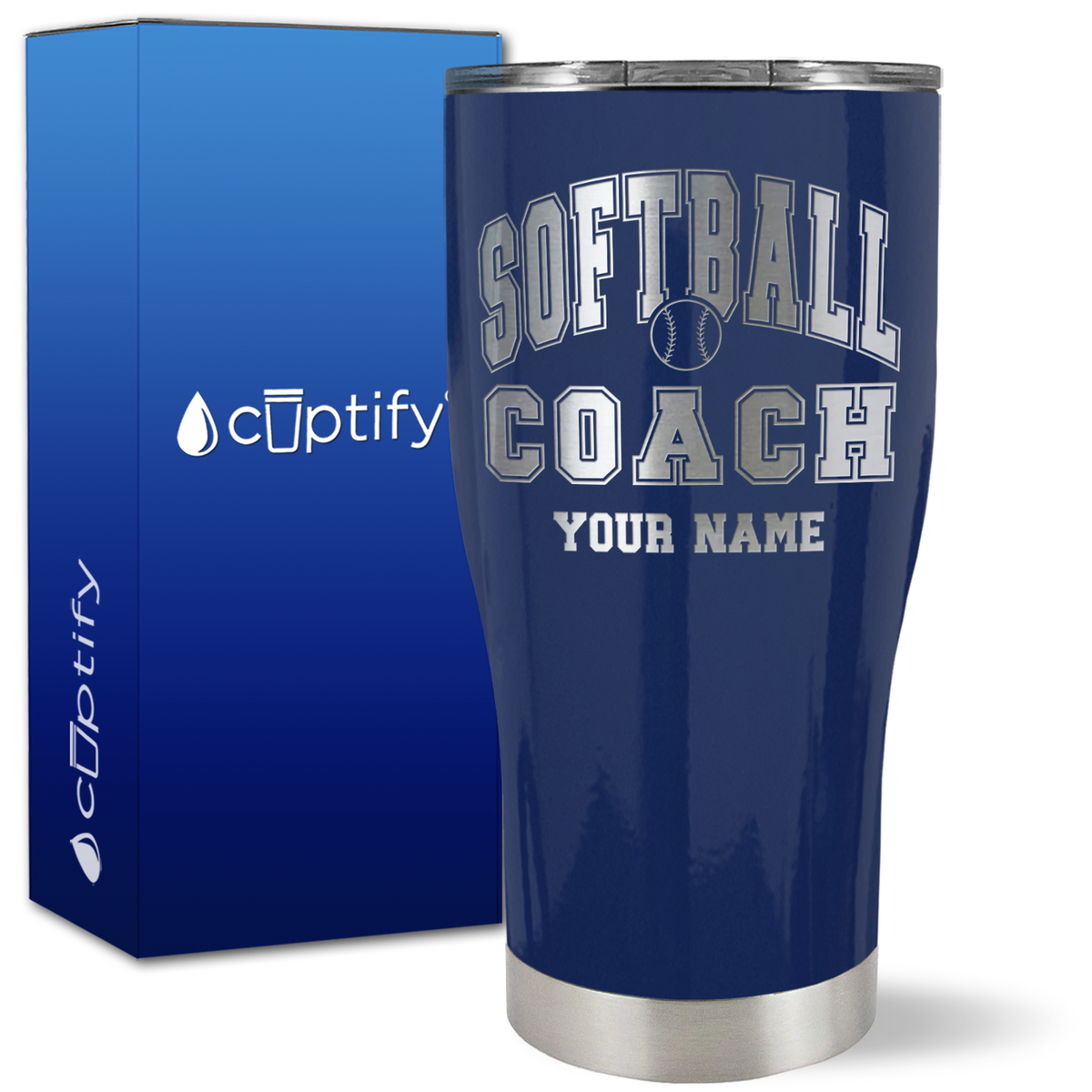 Personalized Softball Coach on 27oz Curve Tumbler