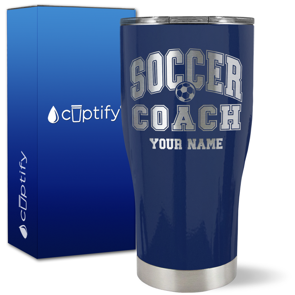 Personalized Soccer Coach on 27oz Curve Tumbler