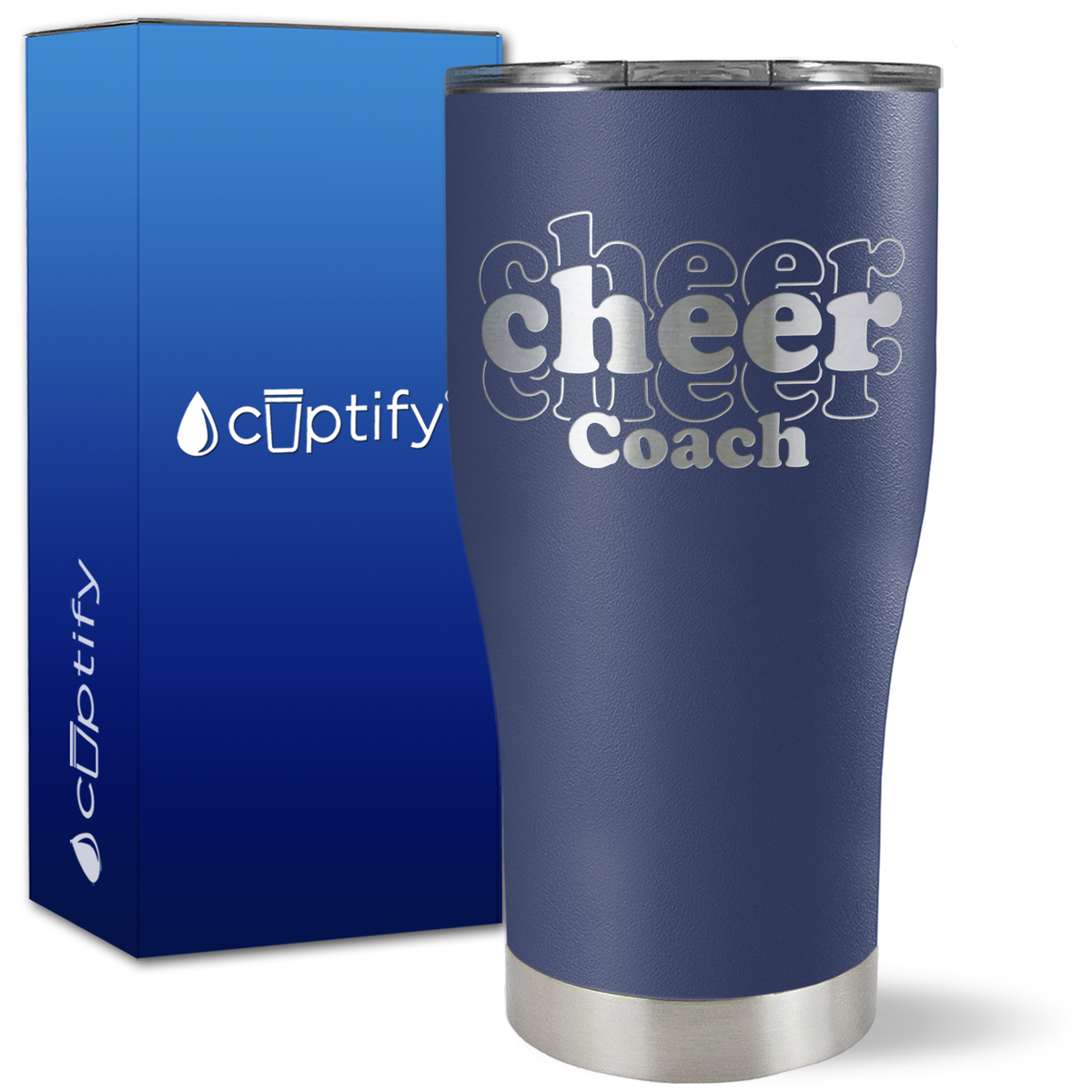 Cheer Coach Outlines on 27oz Curve Tumbler