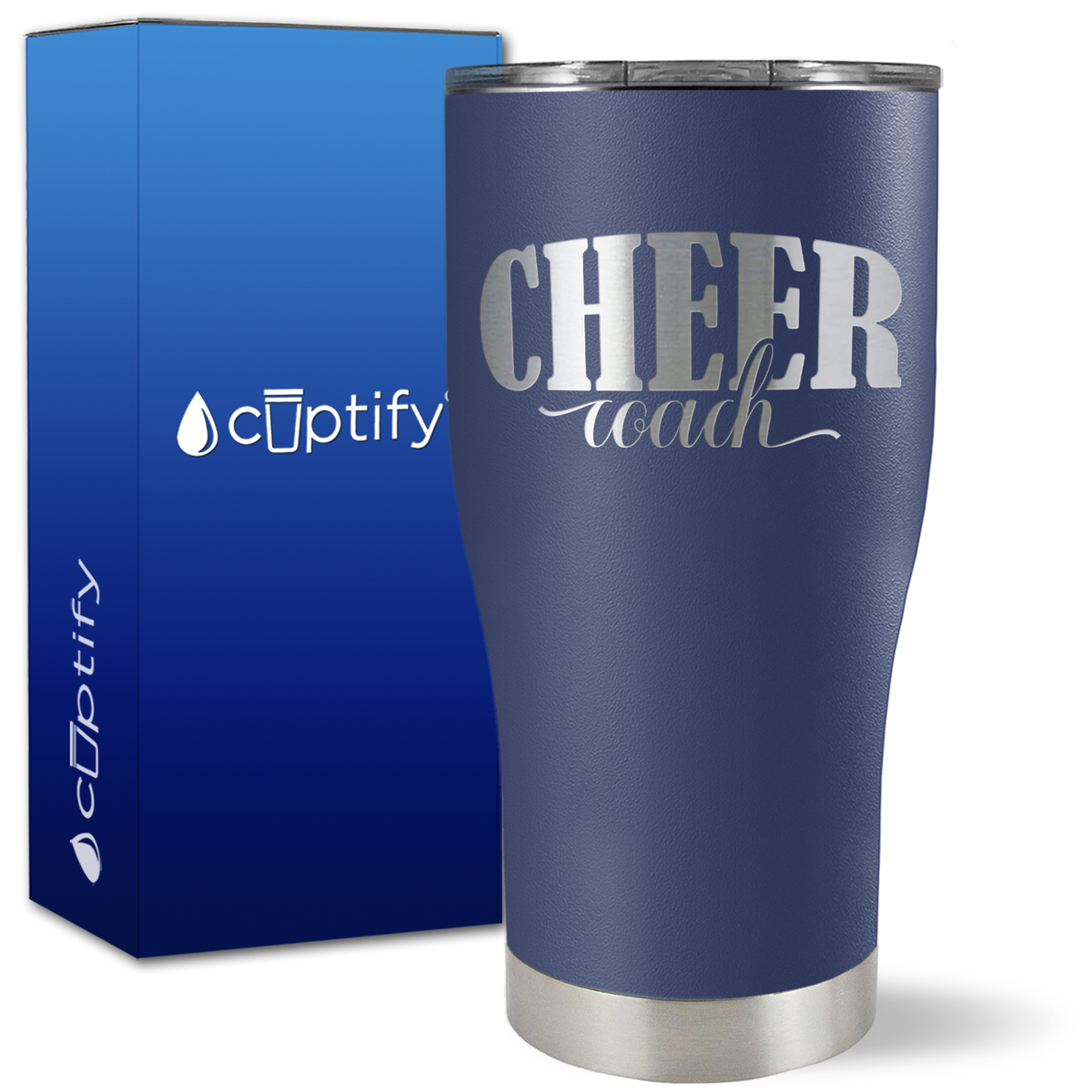 Cheer Coach Script on 27oz Curve Tumbler