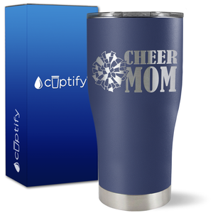 Cheer Mom with Pom Pom on 27oz Curve Tumbler