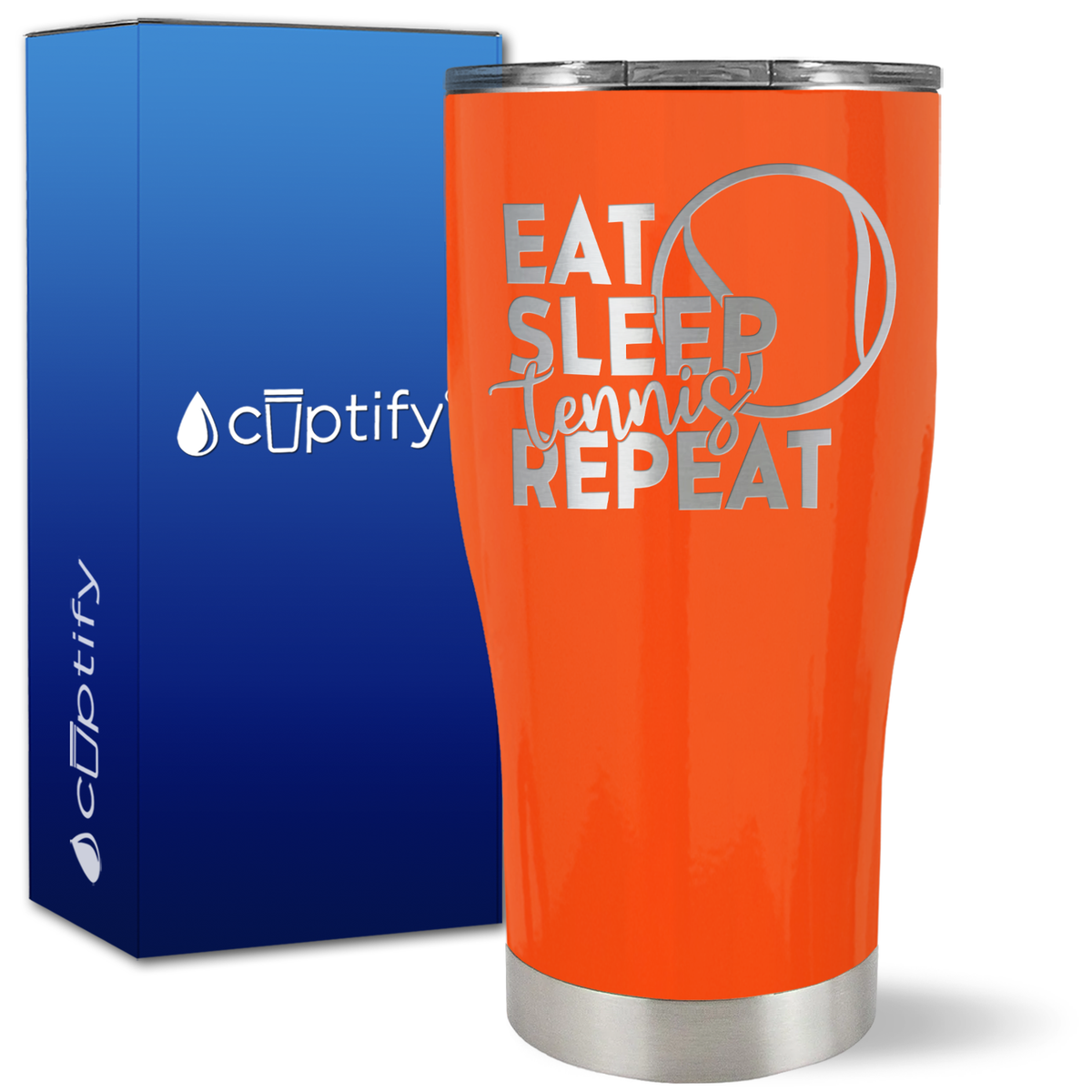 Eat Sleep Tennis Repeat on 27oz Curve Tumbler