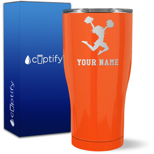 Personalized Cheerleader Silhouette on 27oz Curve Tumbler