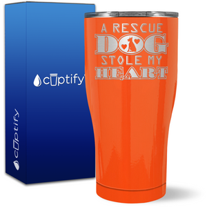 A Rescue Dog Stole My Heart on 27oz Curve Tumbler