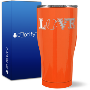 Baseball Love on 27oz Curve Tumbler