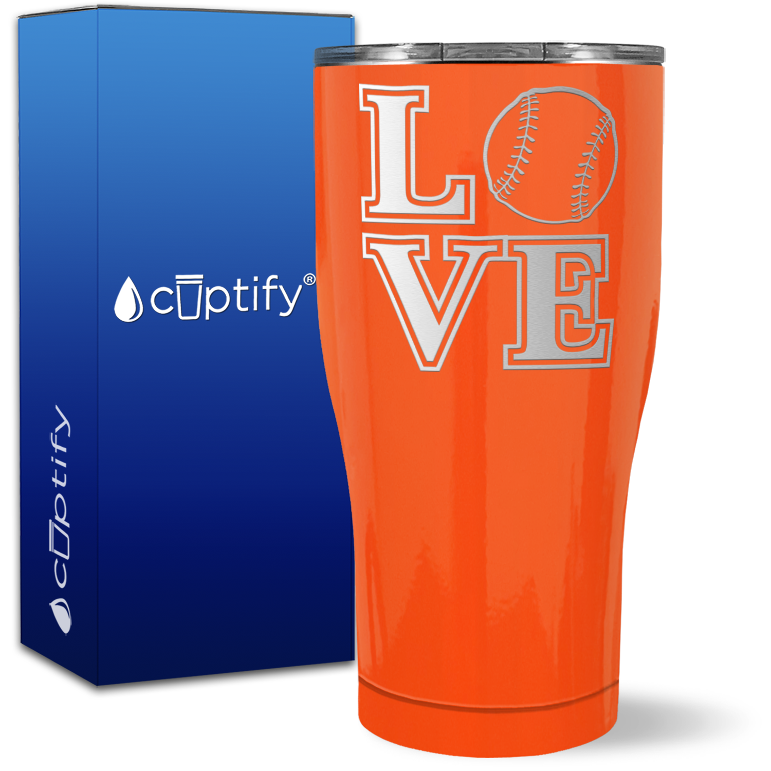 Love Baseball on 27oz Curve Tumbler