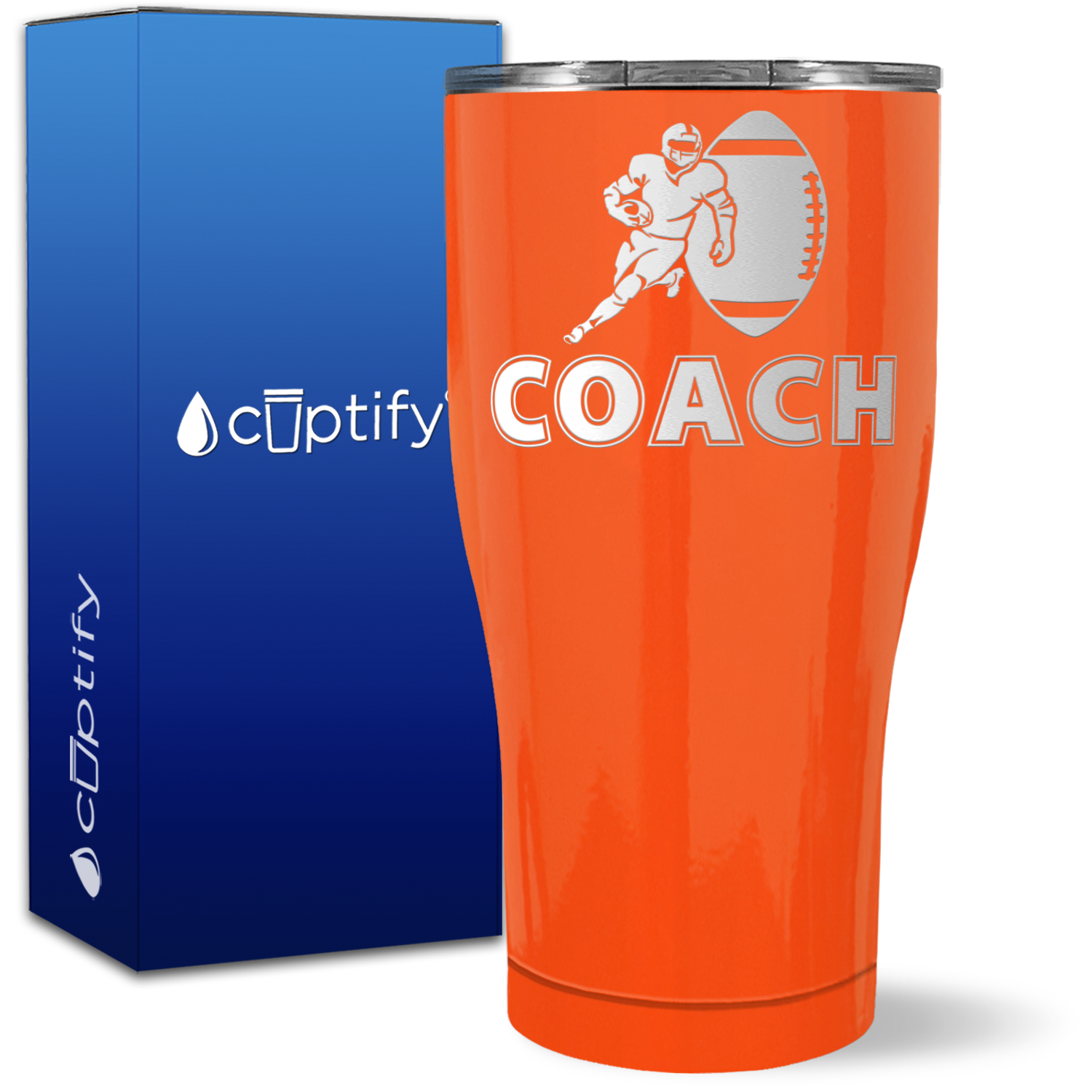 Football Coach Silhouette on 27oz Curve Tumbler